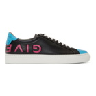 Givenchy Black and Blue Reverse Logo Urban Street Sneakers