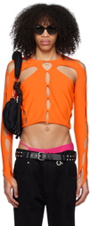 Marshall Columbia Orange Cutout Long Sleeve T-Shirt