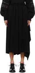 Y's Black Side Elastic Maxi Skirt