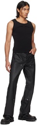 MISBHV Black Carpenters Faux-Leather Trousers
