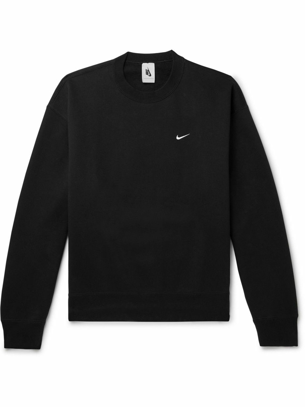 Photo: Nike - NRG Logo-Embroidered Fleece-Back Cotton-Blend Jersey Sweatshirt - Black
