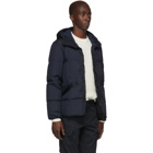 Stone Island Navy Down Hooded Puffer Jacket