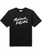 Maison Kitsuné - Logo-Print Cotton-Jersey T-Shirt - Black