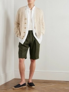 Richard James - Hepworth 2 Straight-Leg Pleated Linen Shorts - Green
