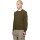 C.P. Company Khaki Lambswool Lens Crewneck Contrast Sweater