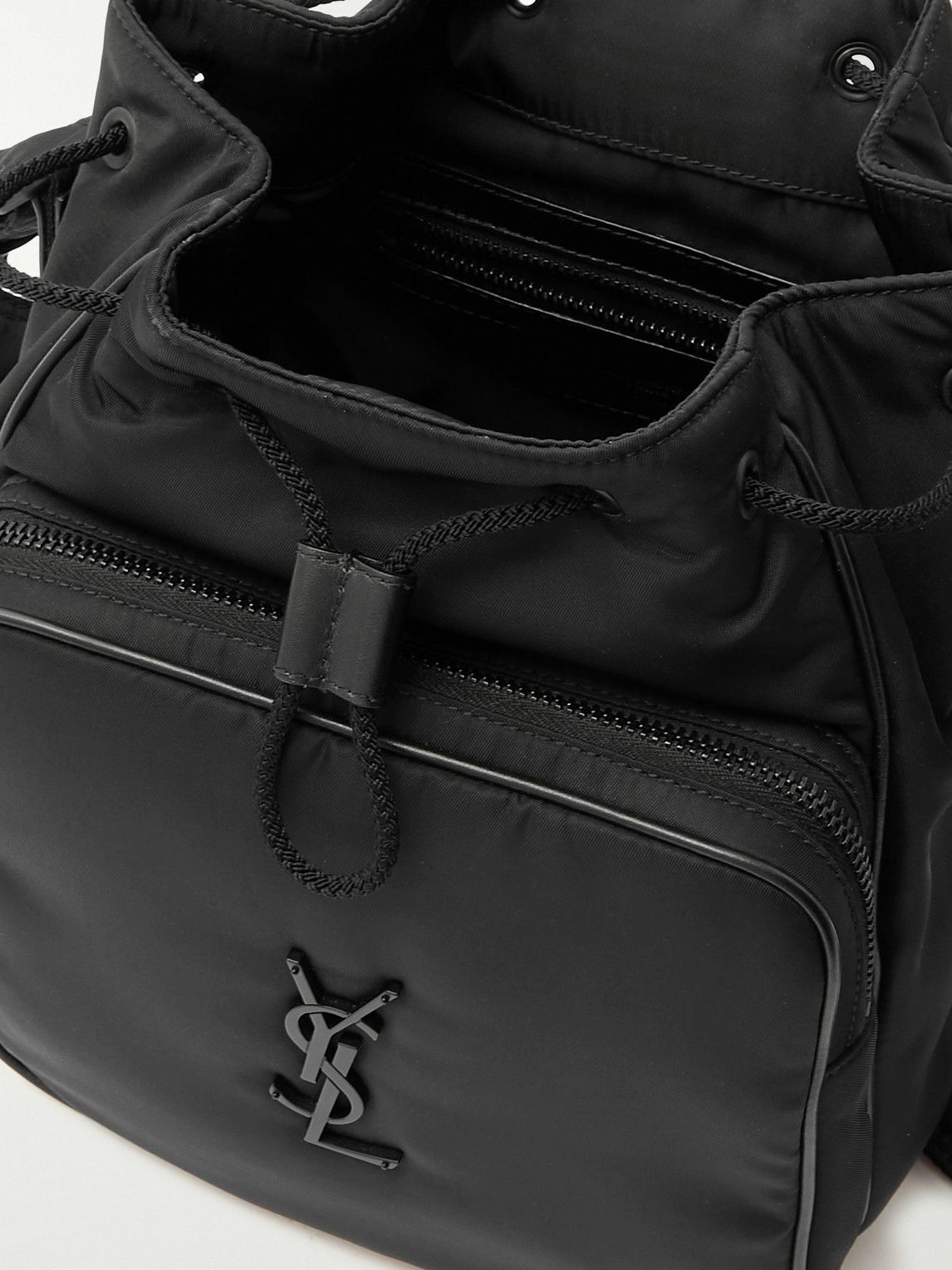 SAINT LAURENT - Niki Small Logo-Appliquéd Leather-Trimmed