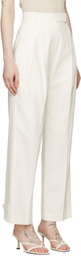 Blossom Off-White Cotton Trousers