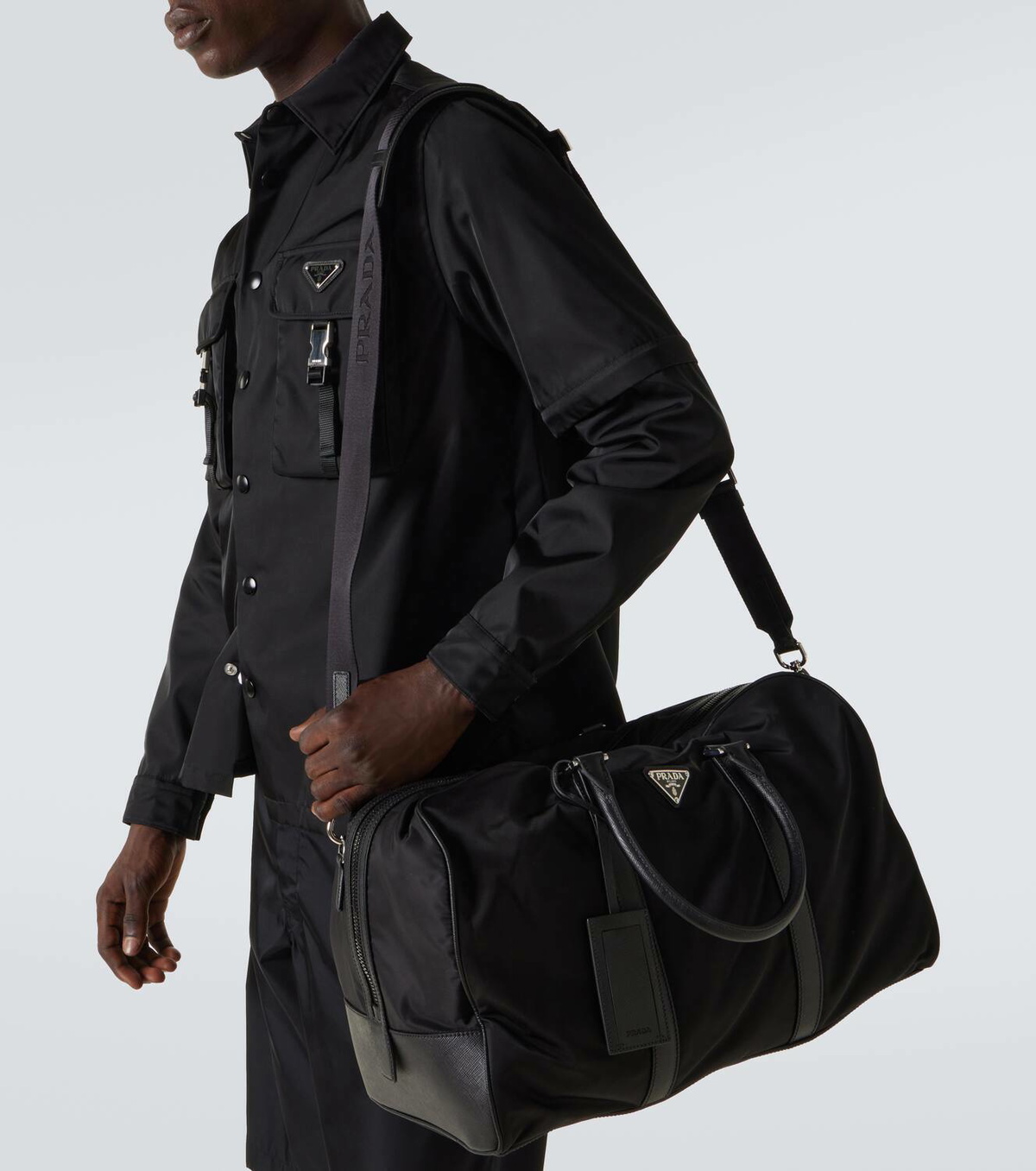 Prada Re-Nylon and Saffiano leather duffel bag