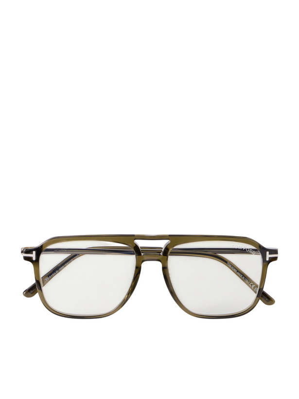 Photo: TOM FORD - Aviator-Frame Acetate Glasses - Gray