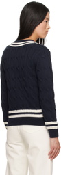 Sporty & Rich Navy '47 Edition Yankees Serif Cable Knit Sweater