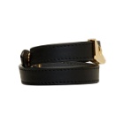 Fendi Black Leather Bag Bugs Double Wrap Bracelet