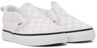 Vans Baby Beige & White Checkerboard Slip-On V Sneakers