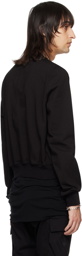 Rick Owens Black Cropped Sweatshirt