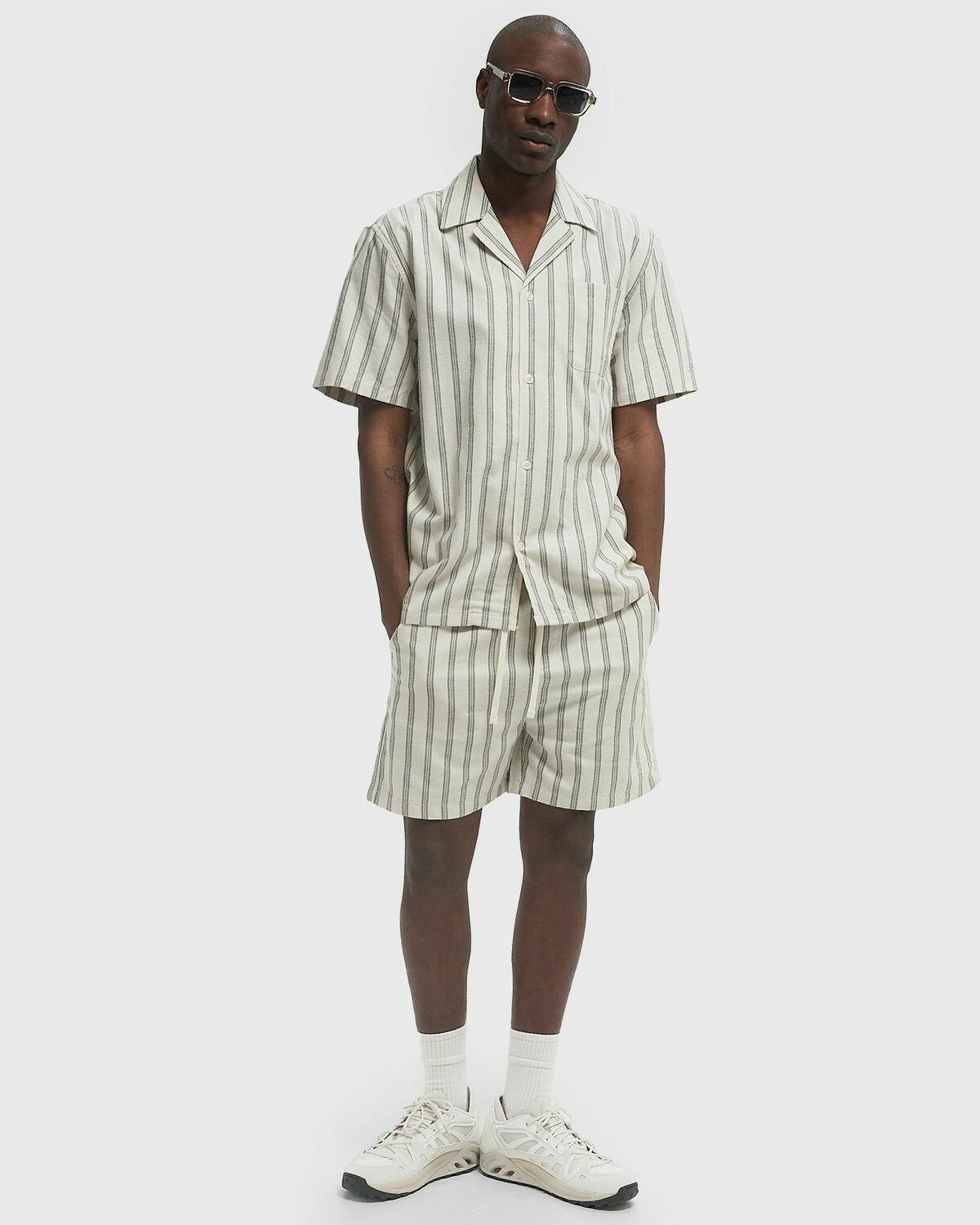 Les Deux Lawson Stripe Shorts Beige Mens Casual Short
