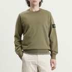 Stone Island Men's Organic Cotton Fleece Sweatshirt in Military Green