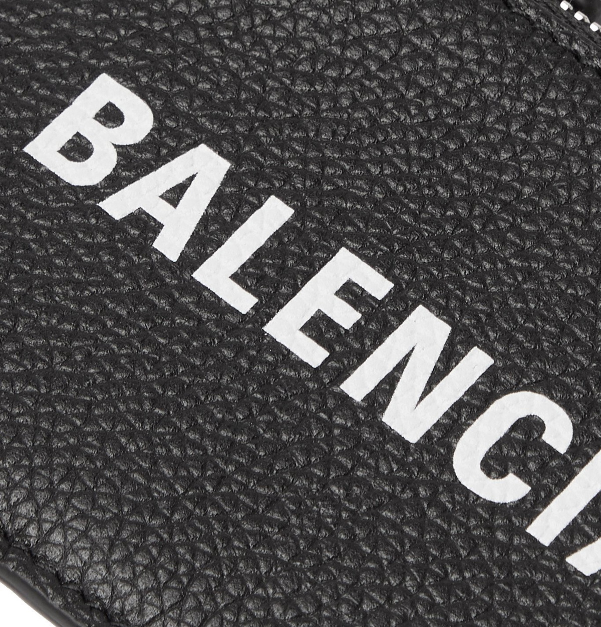 Balenciaga Logo-print Cross-grain Leather Cardholder With Lanyard