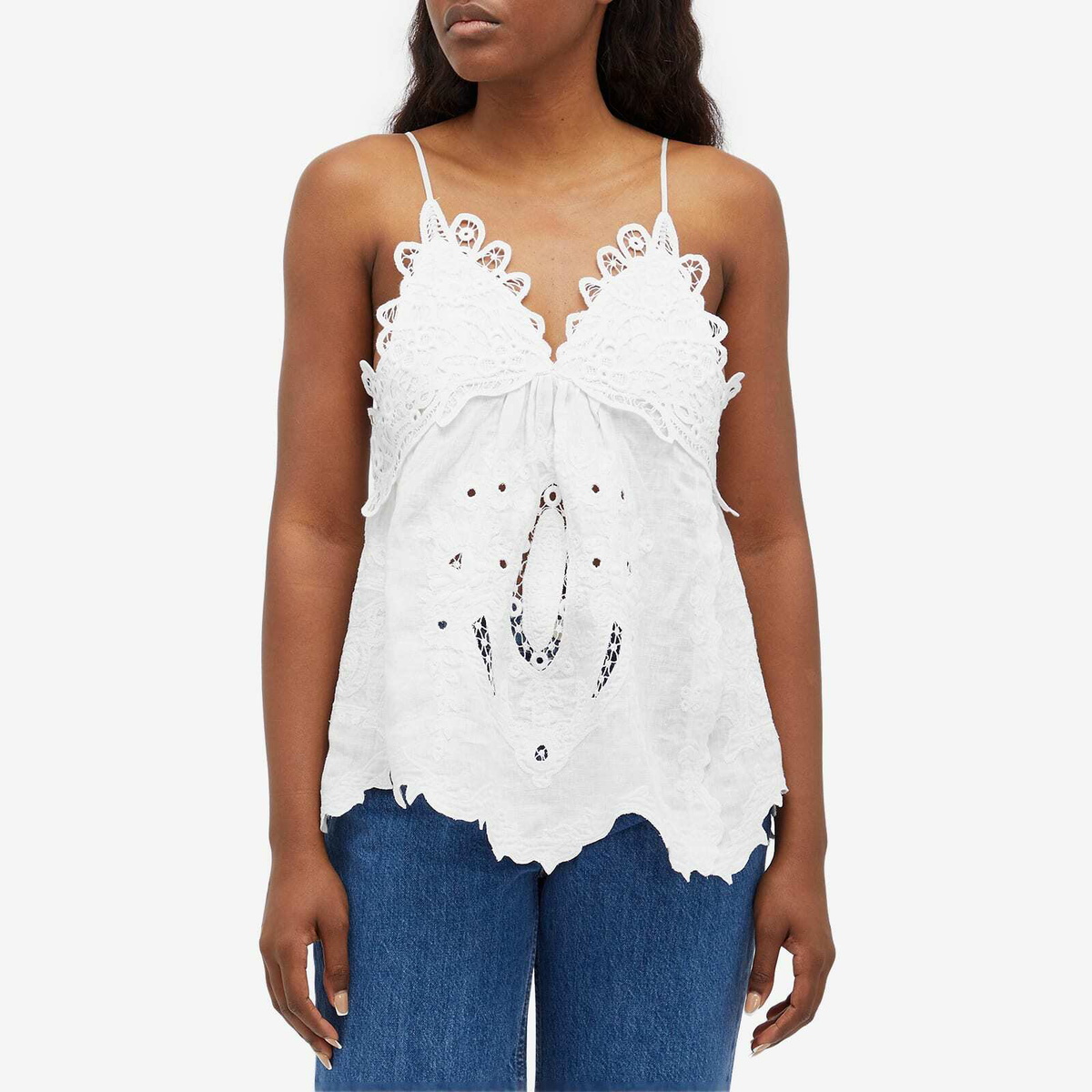 Isabel Marant Women's Victoria Embroiderd Vest Top in White