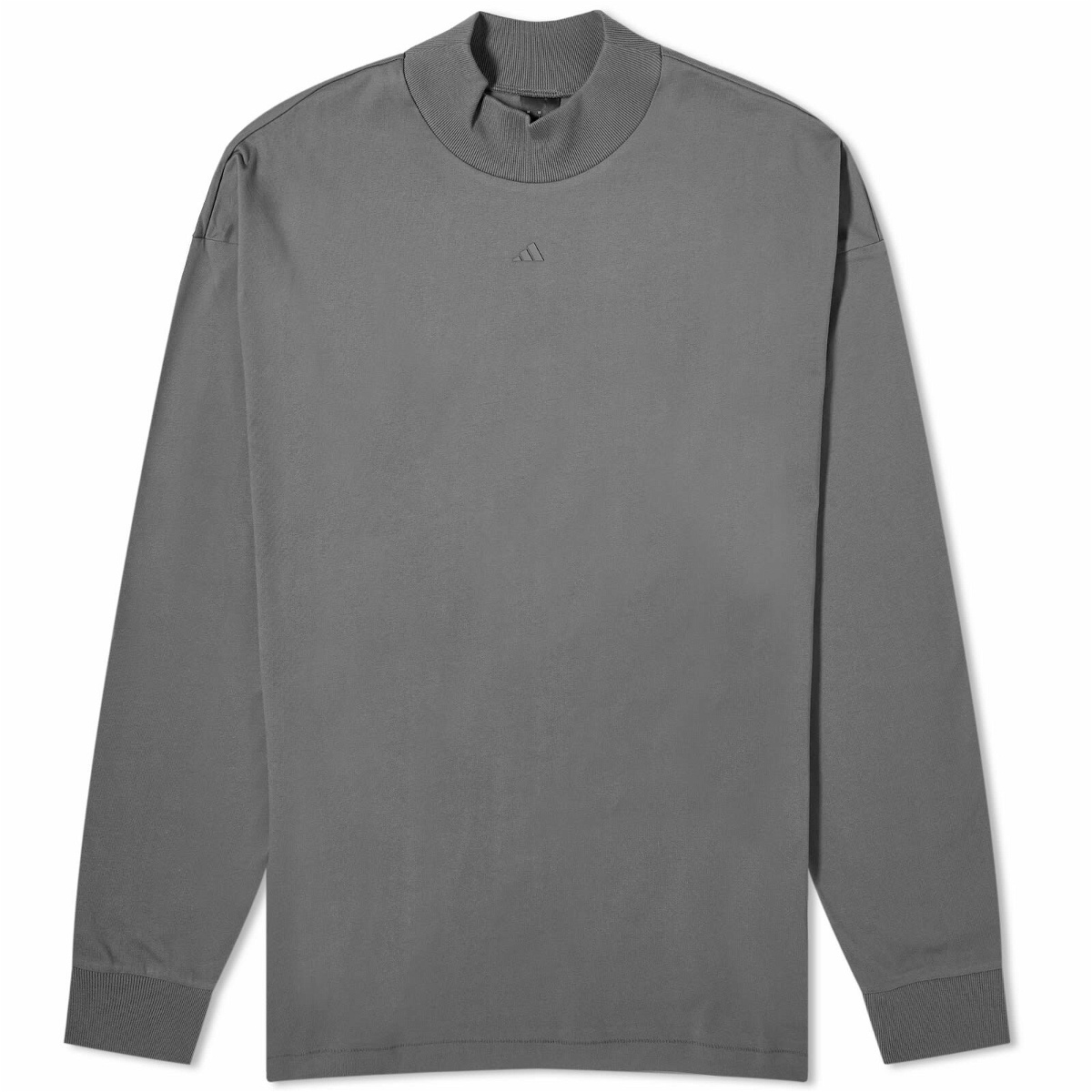 Photo: Adidas Men's BASKETBALL LONG SLEEVE T-Shirts in Charcoal