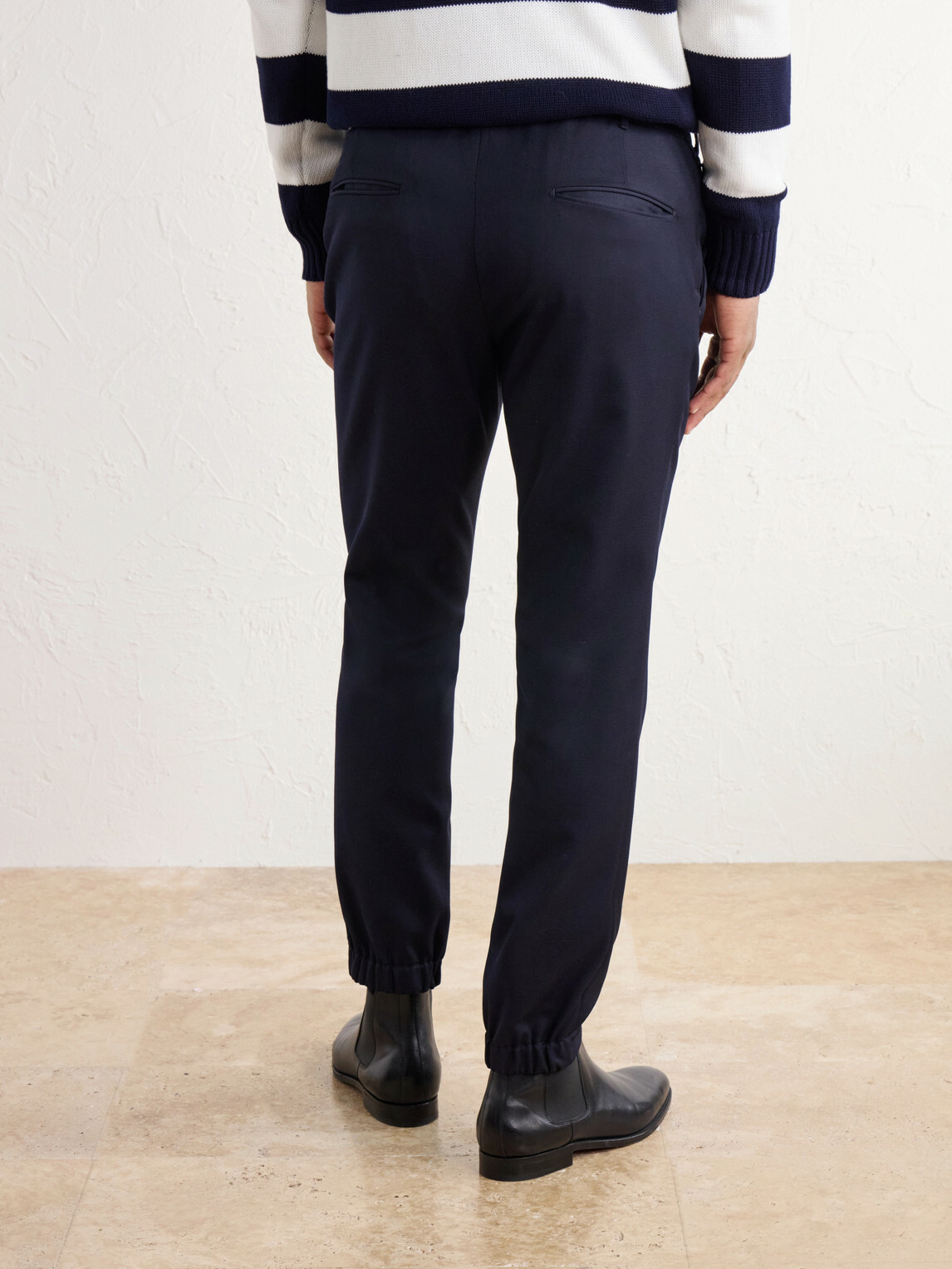Slowear - Incotex Teknosartorial Tapered Drawstring Mélange Twill Trousers - Blue
