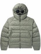 C.P. Company - Quilted ECONYL Hooded Down Jacket with Goggles - Green