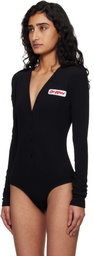 Off-White Black Heavy Jersey Button Up Bodysuit
