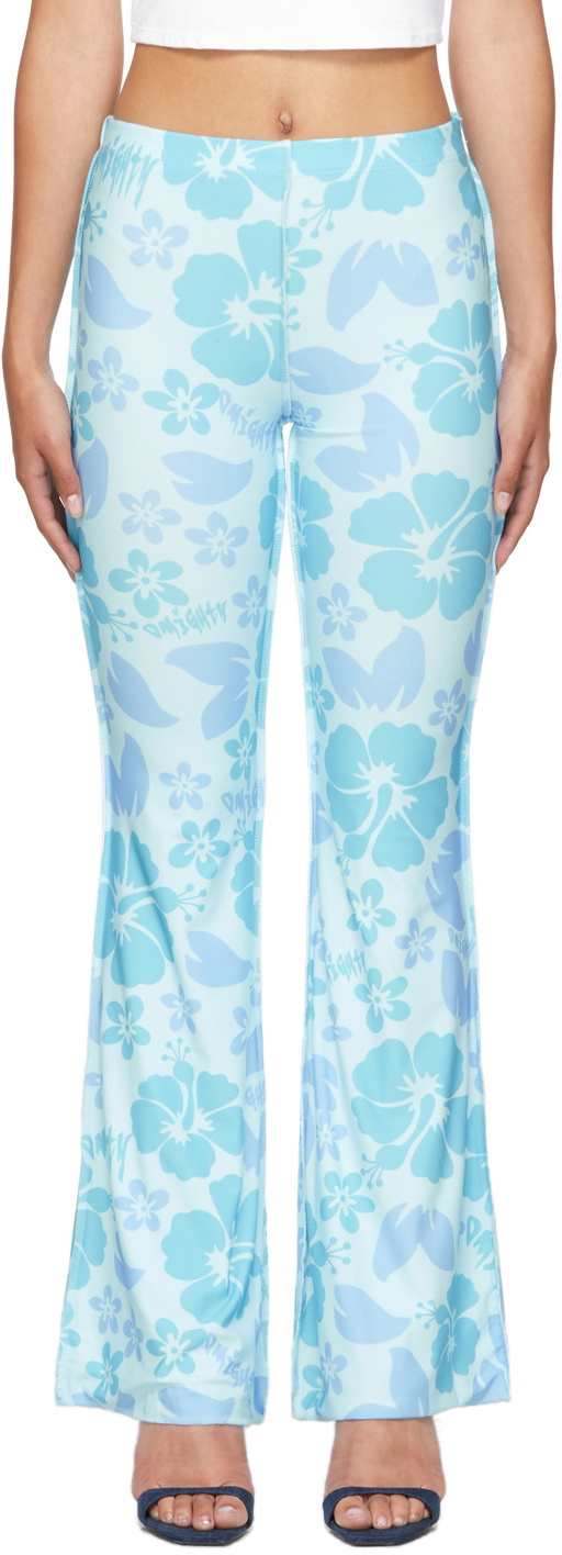 OMIGHTY SSENSE Exclusive Blue Floral Hibiscus Trousers