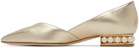 Nicholas Kirkwood Gold Casati D’Orsay Ballerina Flats