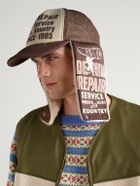 KAPITAL - Denim Repair Service Fleece-Trimmed Printed Canvas and Mesh Trucker Cap