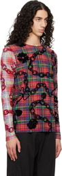 Chopova Lowena Red Lady Chain Flocked Mesh T-shirt