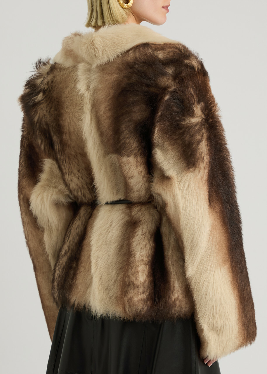 Arma Dina Reversible Shearling and Leather Jacket Light Brown