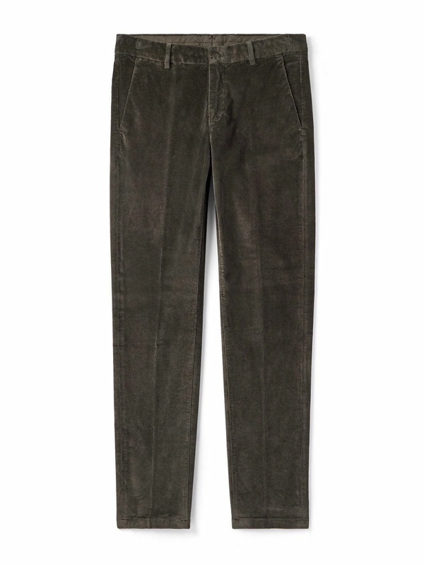 Photo: Eleventy - Straight-Leg Stretch Cotton and Modal-Blend Corduroy Trousers - Brown