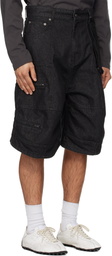 We11done Black Carpenter Denim Shorts