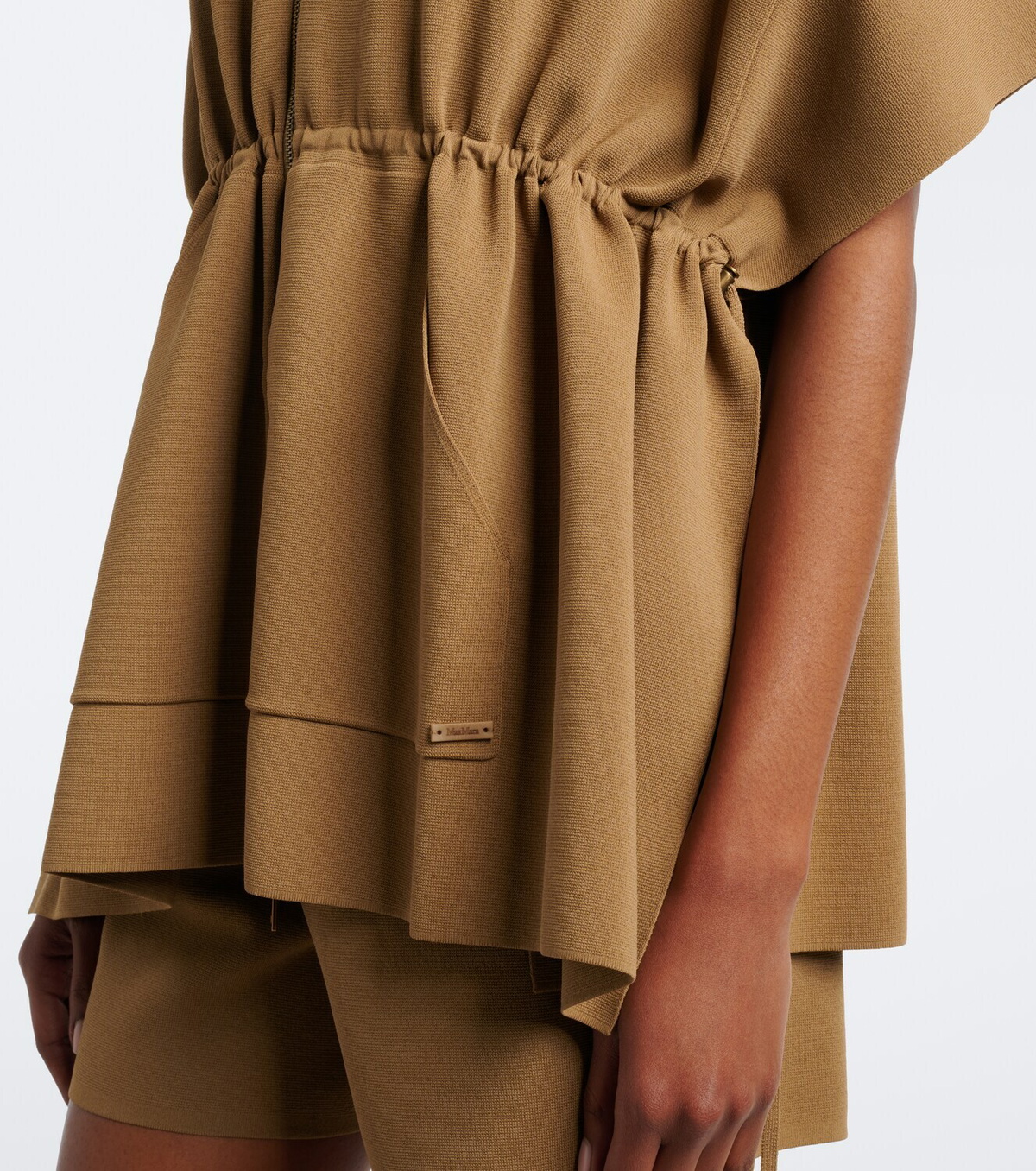 Max Mara Hooded knitted poncho
