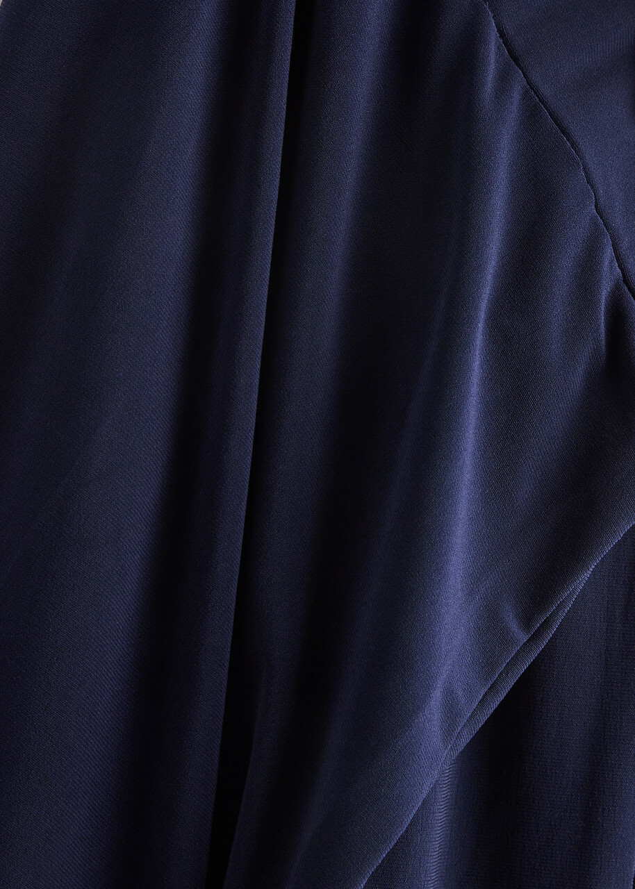 Norma Kamali Tapered Stretch-jersey Trousers Dark Navy