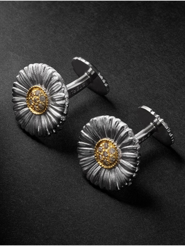 Photo: Buccellati - Blossoms Gardenia Silver and Gold-Plated Diamond Cufflinks