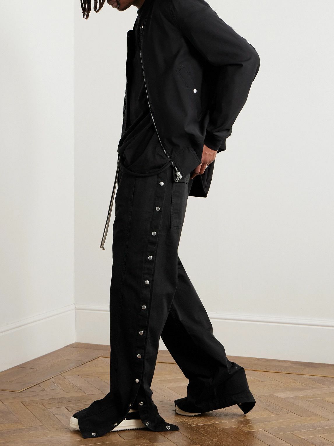 DRKSHDW by Rick Owens - Pusher Cotton-Twill Drawstring Trousers - Black