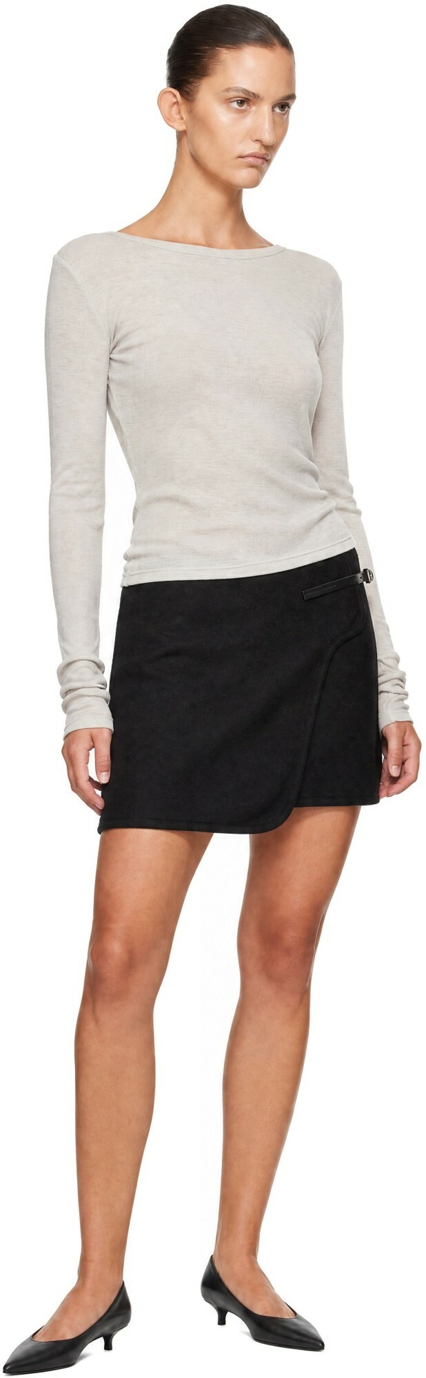 Helmut Lang Black Saddle Miniskirt