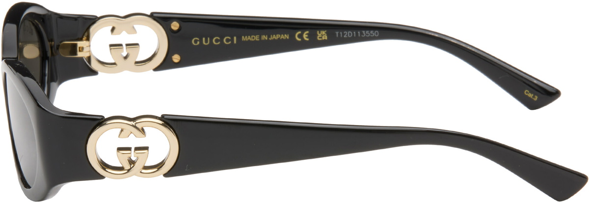 Gucci Black Oval Frame Sunglasses