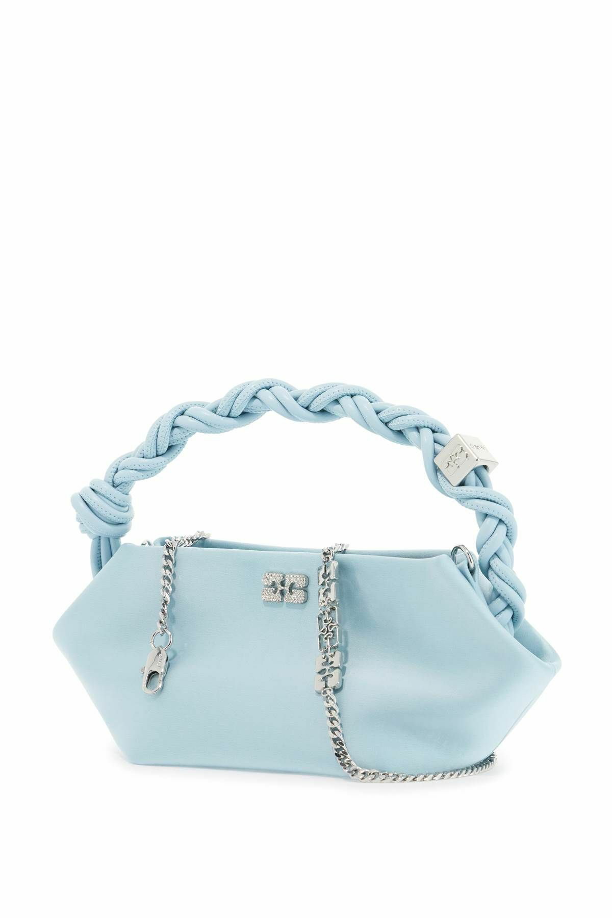 GANNI mini bou satin handbag Light blue GANNI