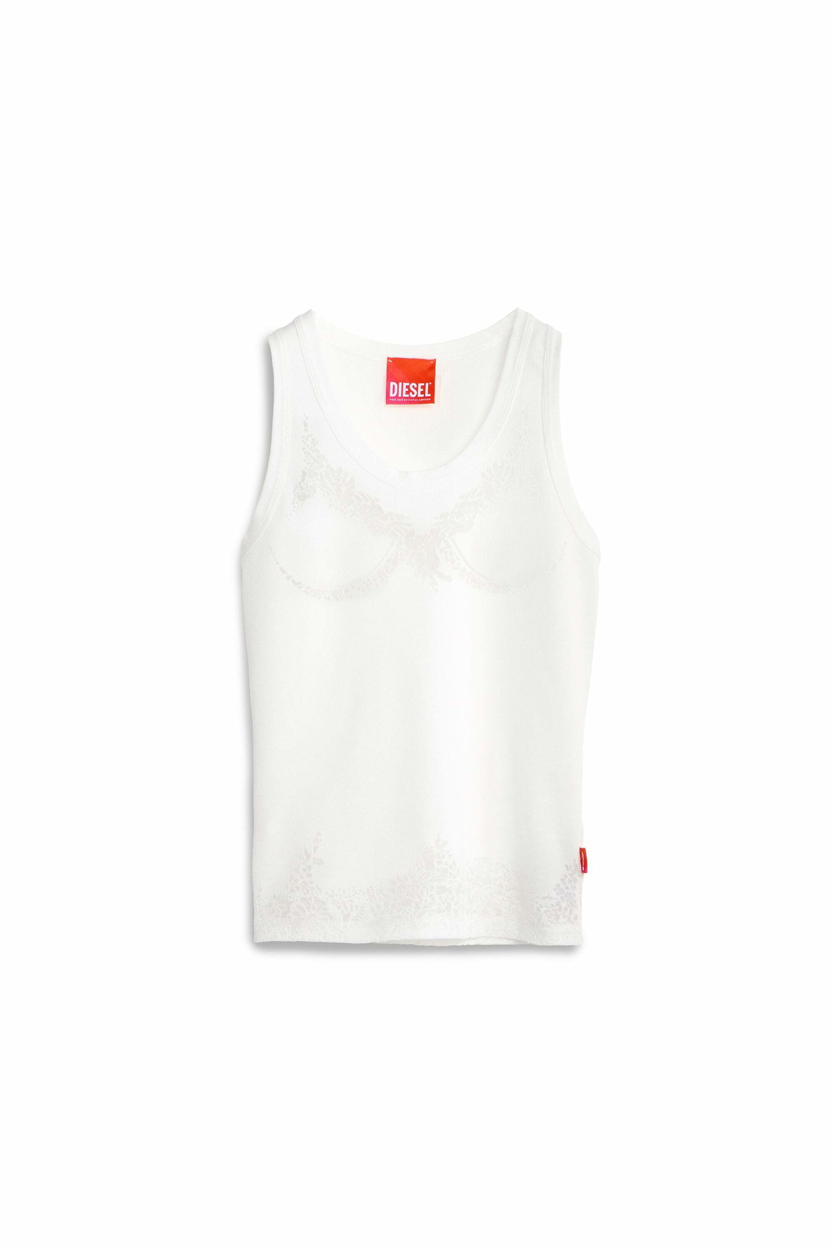 Diesel Tank top with devoré lace effect - T-Shirts Womens in White