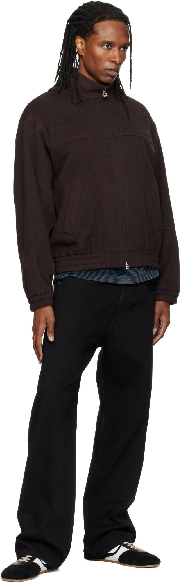 Solid Homme Brown High-Neck Jacket