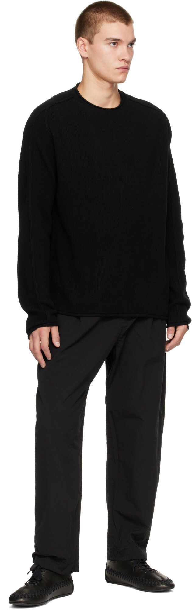 CASEY CASEY Black Inside Out Seam Sweater