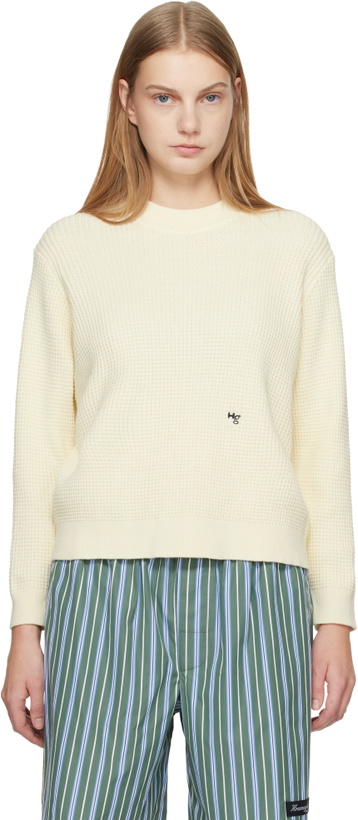 Photo: HommeGirls Off-White Waffle Knit Sweater