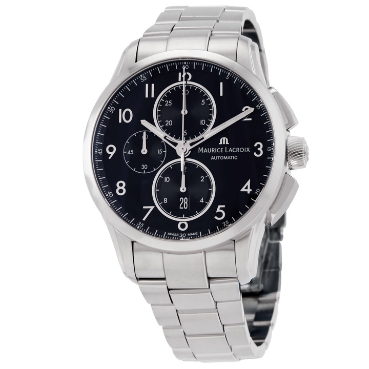 Photo: Maurice Lacroix Pontos Chronograph Automatic Black Dial Mens Watch PT6388-SS002-320-1