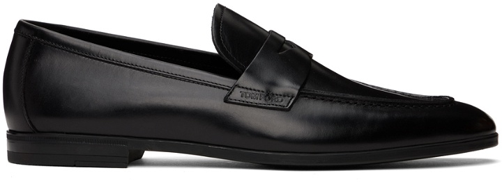 Photo: TOM FORD Black Smooth Leather Loafers