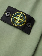 Stone Island - Garment-Dyed Logo-Appliquéd Cotton-Jersey Hoodie - Green