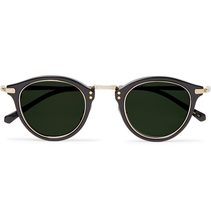 Photo: Mr Leight - Stanley S Round-Frame Acetate and Gold-Tone Sunglasses - Black