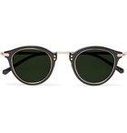 Mr Leight - Stanley S Round-Frame Acetate and Gold-Tone Sunglasses - Black