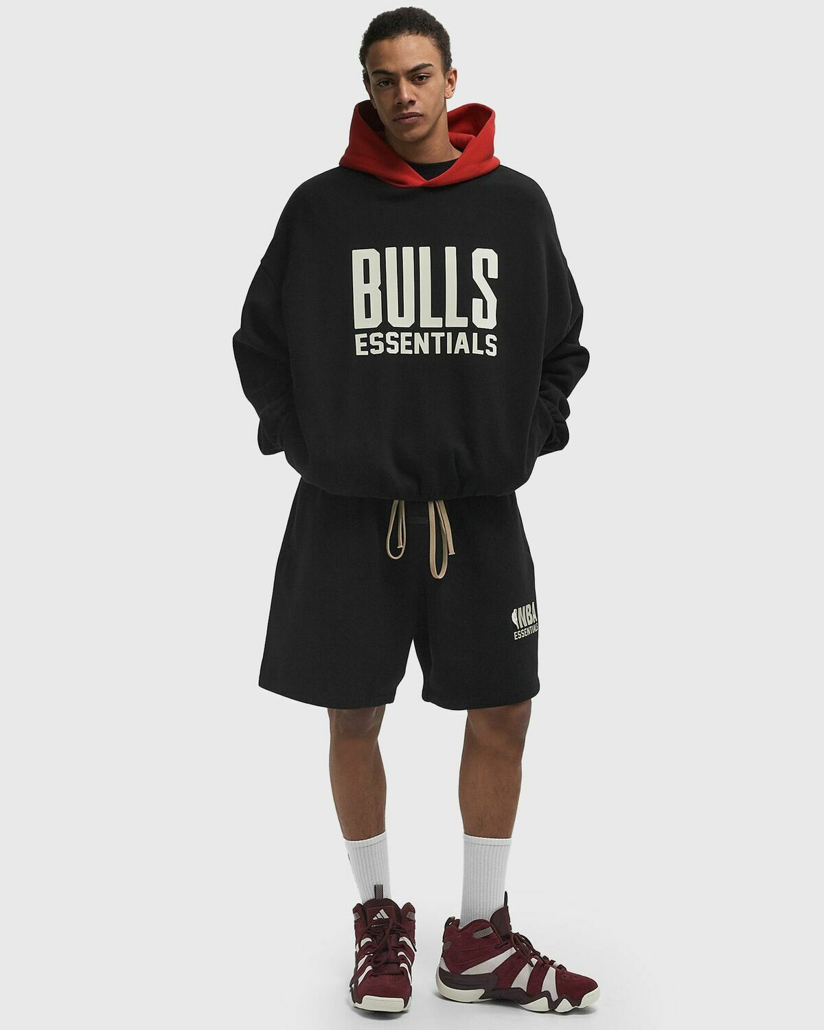 Fear of God Essentials PULL OVER HOODIE - CHICAGO BULLS Black Mens Hoody