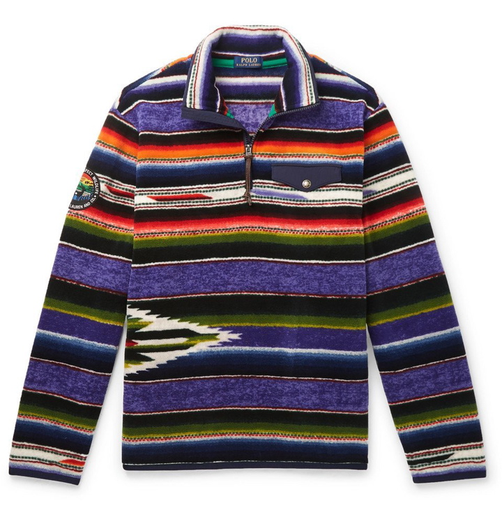 Photo: Polo Ralph Lauren - Logo-Appliquéd Printed Fleece Half-Zip Sweater - Men - Multi